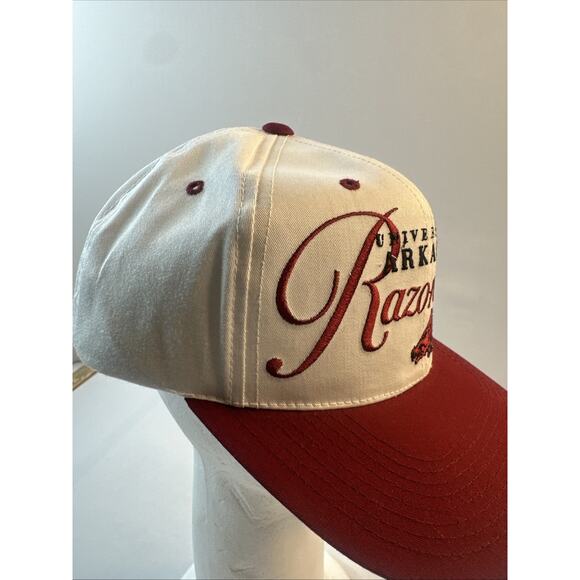 VINTAGE Arkansas Razorbacks Hat Cap Snap Back Signatures, One Size Mens 80s NWOT - Picture 4 of 7